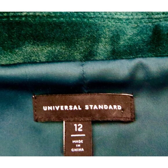 NEW! Universal Standard Velvet Blazer Jacket Forest Green SZ 12 - Picture 10 of 11